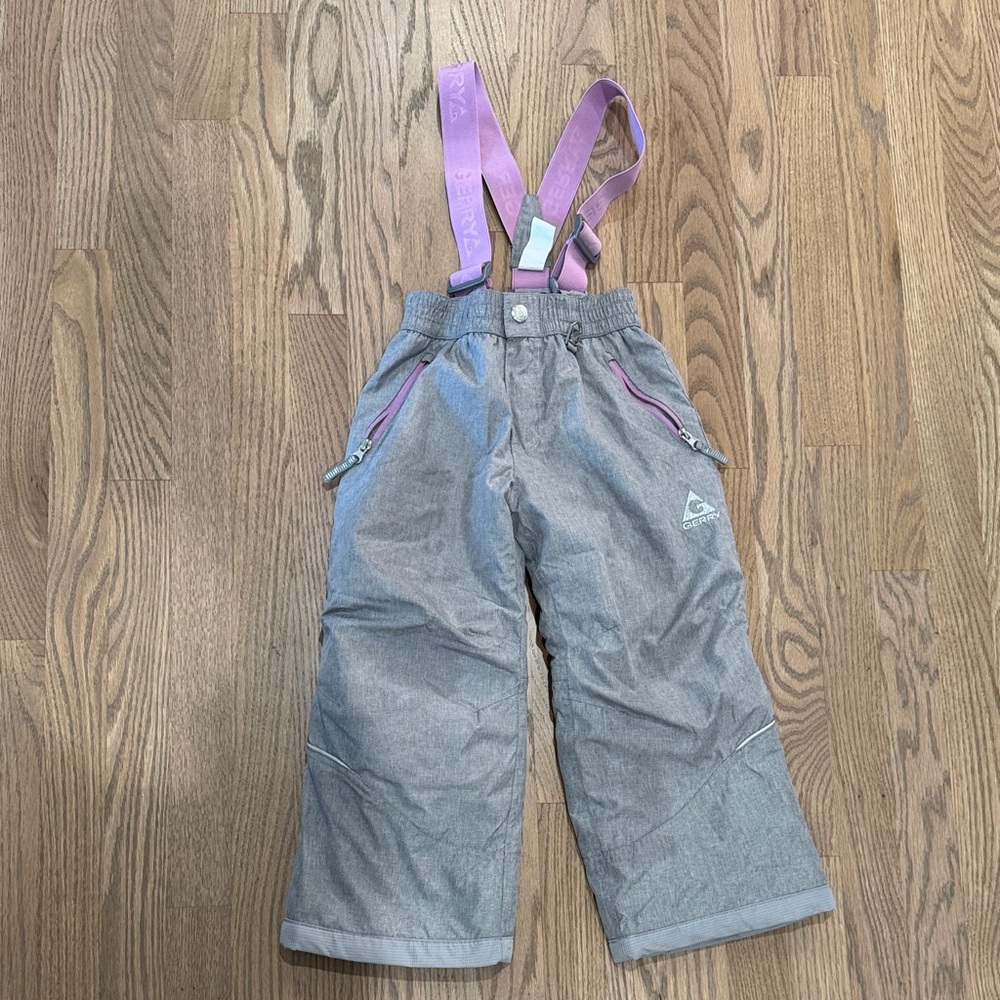 Gerry Weber Gray Snow Overalls with Purple Suspenders